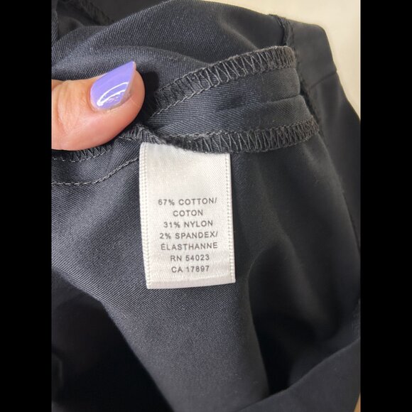 BANANA REPUBLIC Fitted Black Pencil Midi Cotton Skirt STRETCH SIZE 4 - Picture 6 of 7